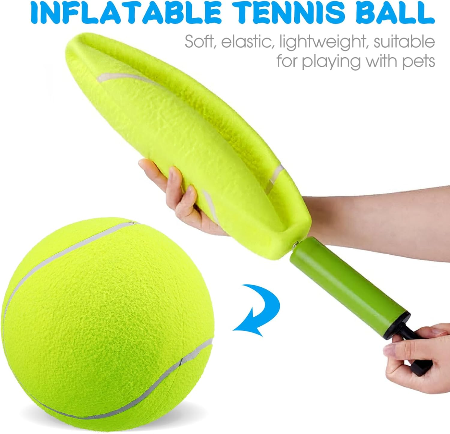 GANAZONO 2Pcs Tennis Large Toys for Dogs Oversized Tennis Balls for Exercise Training Interactive Play for Large Breeds