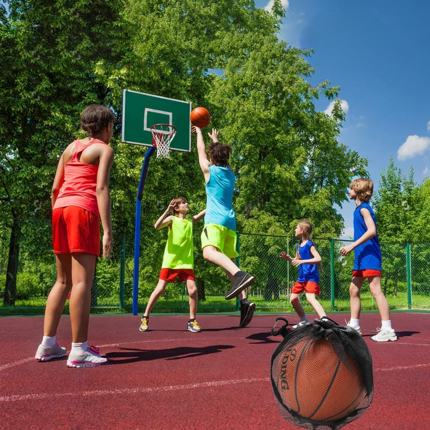 Single Ball Bag with Zipper Pocket,1Pc Single Mesh Ball Bag,Volleyball Bag with Zipper Pocket,Soccer Ball Bag,Basketball Bag with Quick Release Buckle,Volleyball Mesh Bag with Clip,Clip on Ball Holder image number 3