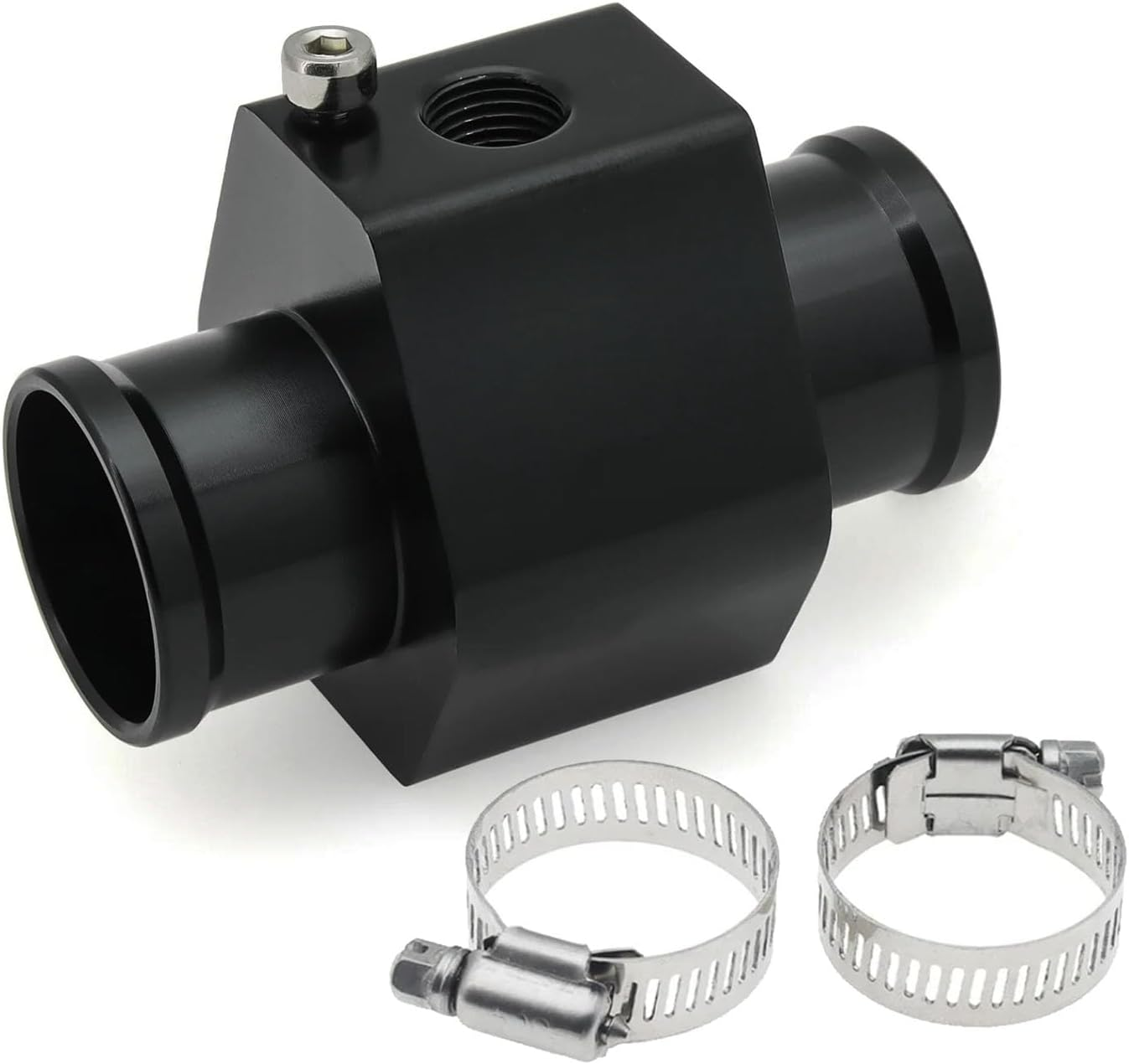 28Mm Universal Water Coolant Temperature Sensor Adapter with 2 Stainless Steel Hose Clamps &ndash; Radiator Hose Fitting for Temp Sensor Replacement image number 4