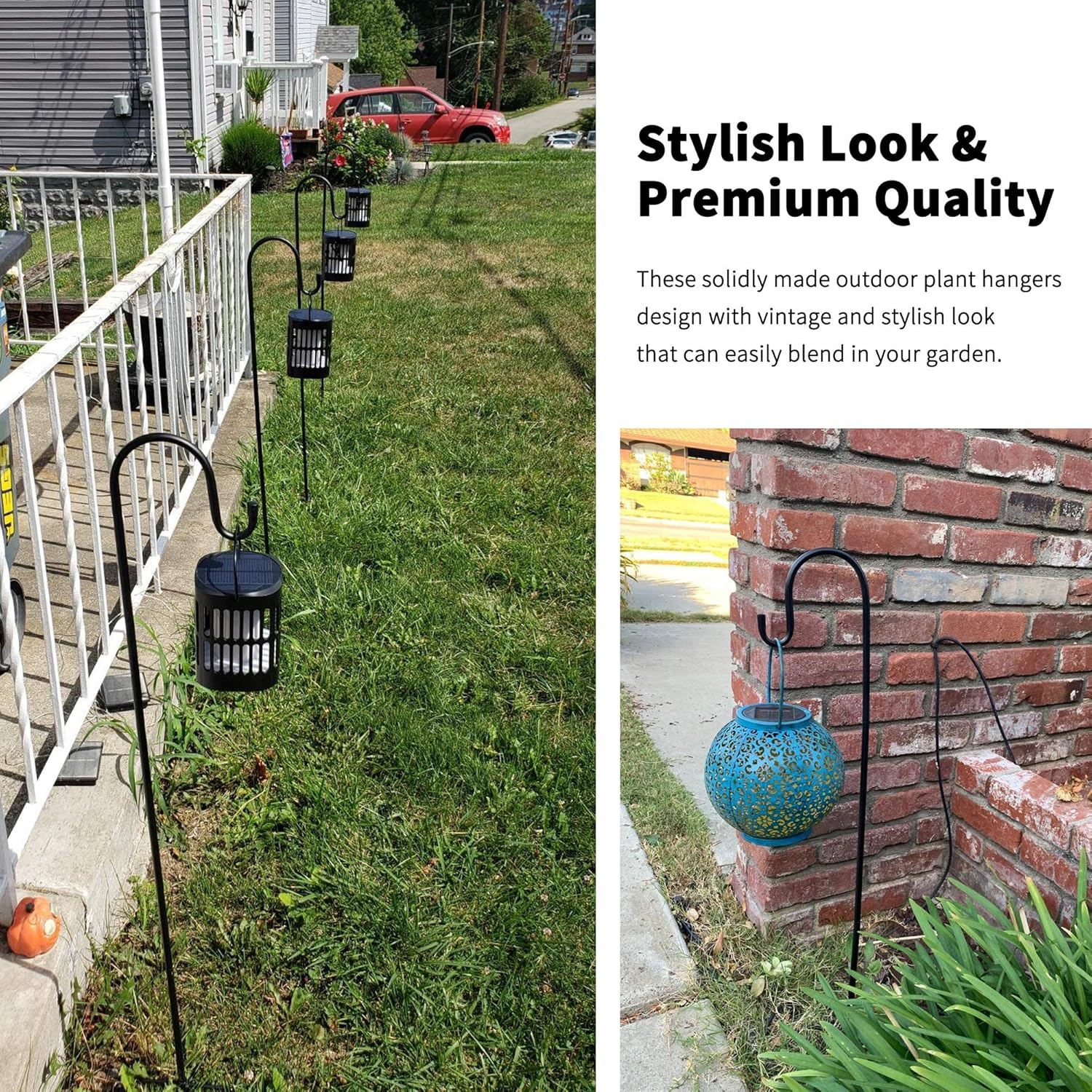 Shepherd-Hooks for Bird-Feeder Lantern Plant-Hook Garden-Stake - 36 Inch 2 Pack Plant Stand Hanger for Outdoor Flower Basket, Bird Feeder Hanger Weddings Decor image number 3