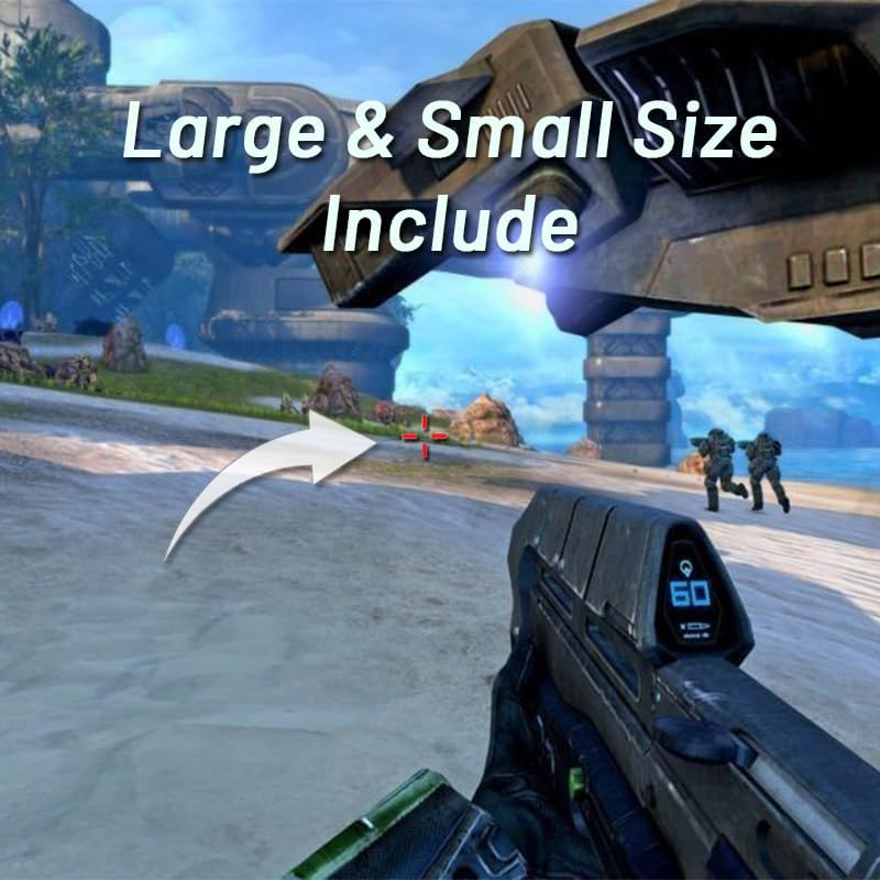 Transparent Clear FPS Aim Sight Assist Sticker - 2 Pack Games Fast Scope Monitor Decal No Scope TV Decal Shooting Target Stickers Decals for FPS Video Games TV Monitor and Mobile Phone (3 Pack) image number 2