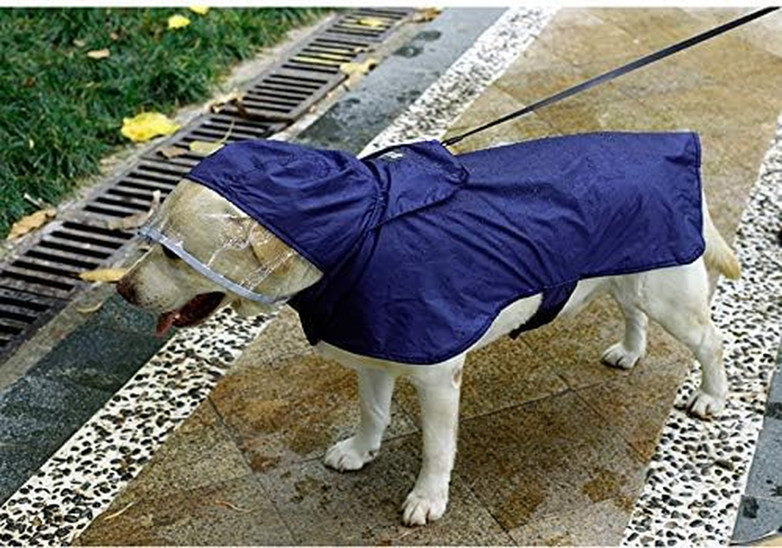 Waterproof Dog Raincoat Hooded Rain Poncho Slicker, Adjustable Pet Rain Jacket with Reflective Strip and Packable Pocket, Lightweight Dog Rain Coats for Small Medium Large Dogs (Blue, L) image number 2