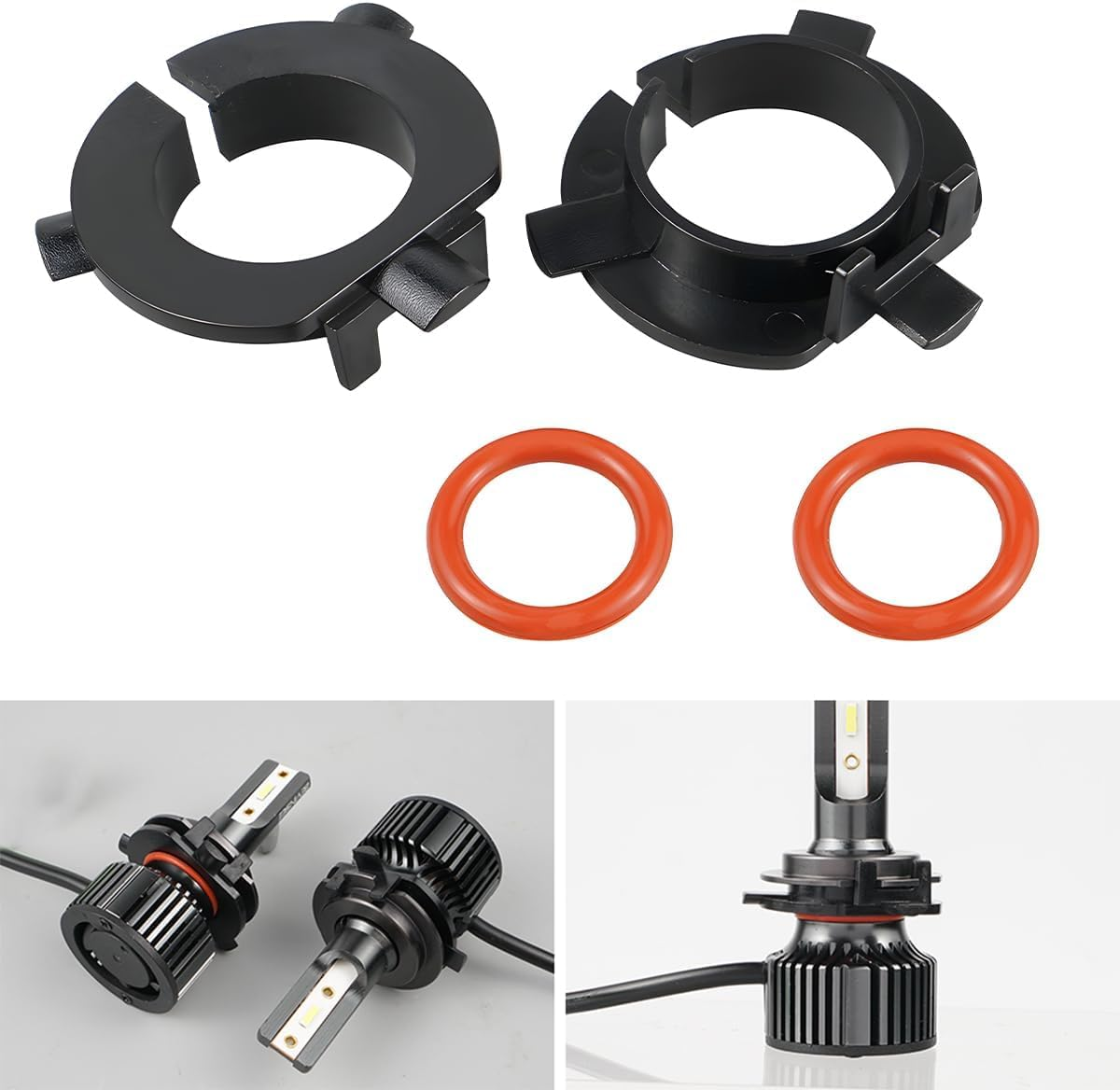 4PCS Car LED Headlight Base, Heat Resistance Automotive H7 LED Headlight Bulb Retainers Holder Adapter Socket Base, Vehicle Accessories Compatible with K3 K4 K5 K7 and More（D106） image number 4