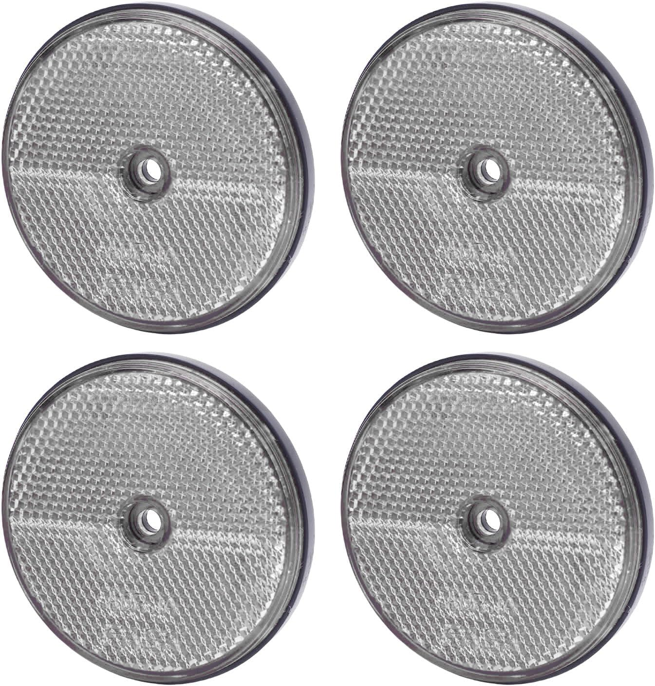 Trailer Reflector 72Mm round White Reflectors with Screw Fixing for Cars, Mailboxes, Driveways, Tunnels & Low-Light Areas &ndash; Enhanced Visibility image number 5