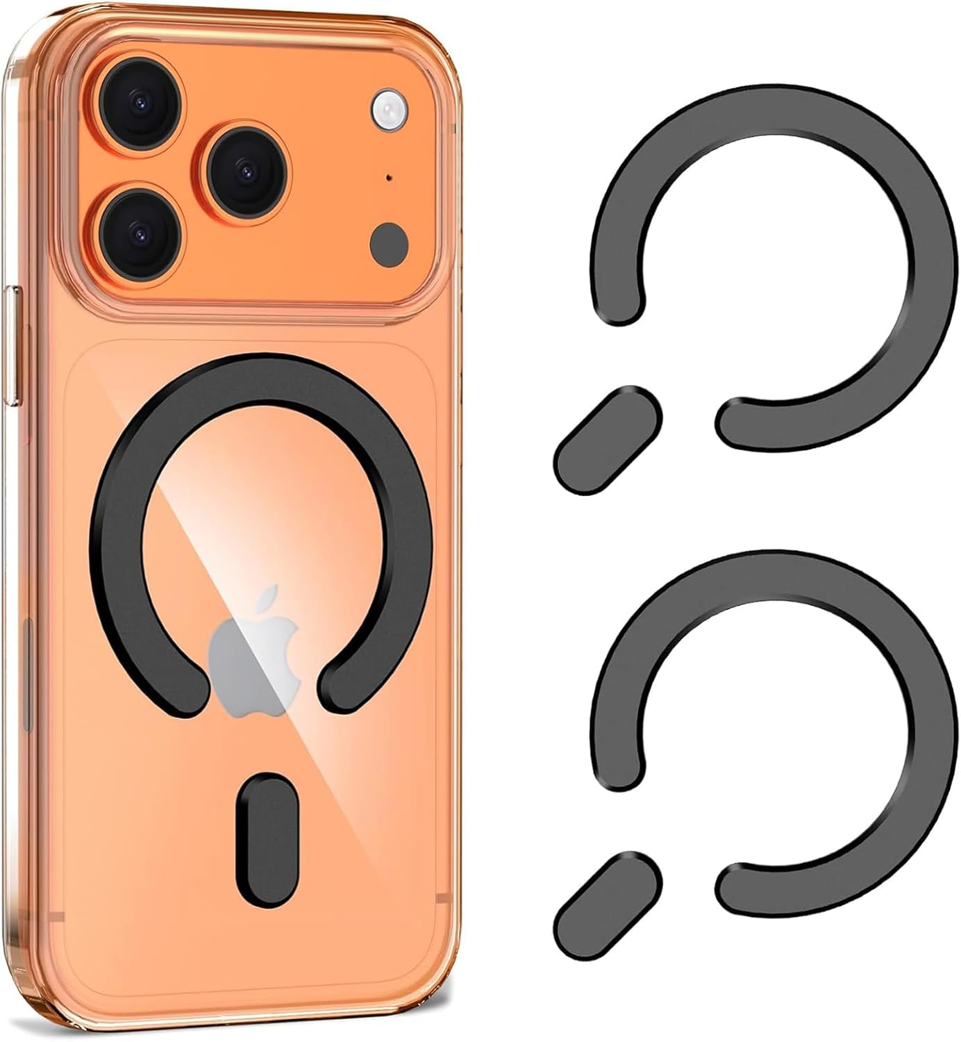 Enstphjoy Universal Magnetic Adapter Ring 2 Pack, Compatible with Magsafe Accessories, Iphone 16/15/14/13/12/11 (Mini, Pro, Max), Samsung Galaxy S22/S21 FE Ultra (White+Pink)