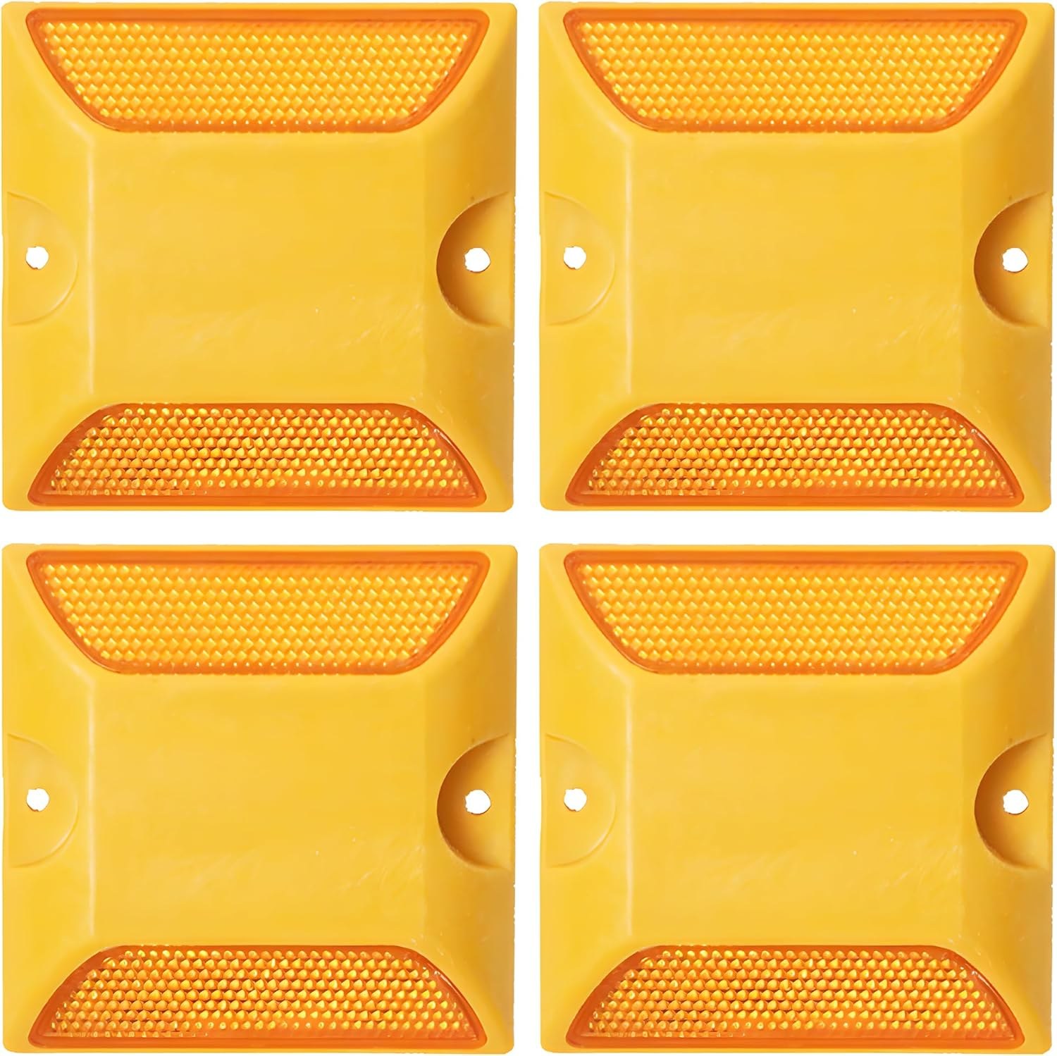 4Pcs High-Visibility Reflective Road Markers - Bright Colors, Nighttime Warning & Multipurpose Use for Parking Lots, Driveways - Ideal for Homeowners and Property Managers