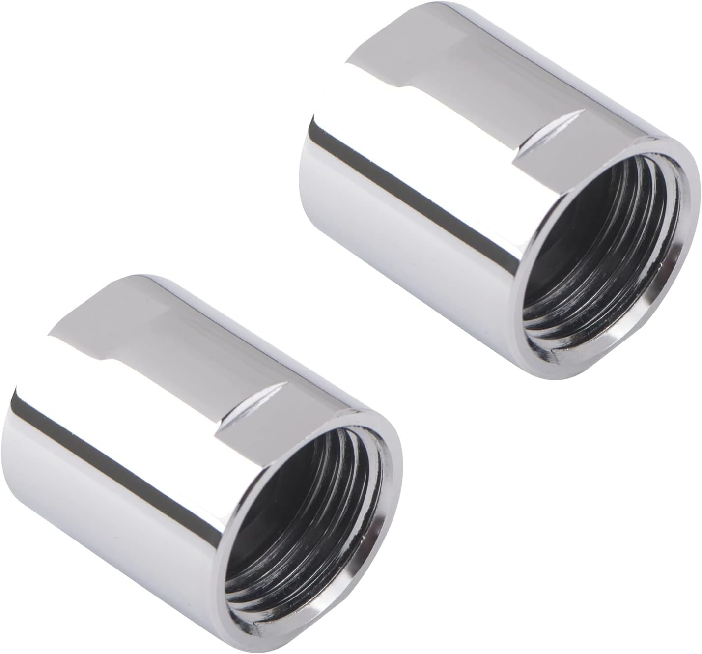 2 Pack Brass Pipe Fitting 1/2"G,Female Threaded Converter Adapter,Chrome Shower Coupling Pipe Fitting for Home Plumbing Pipes,Hose Extender Connector