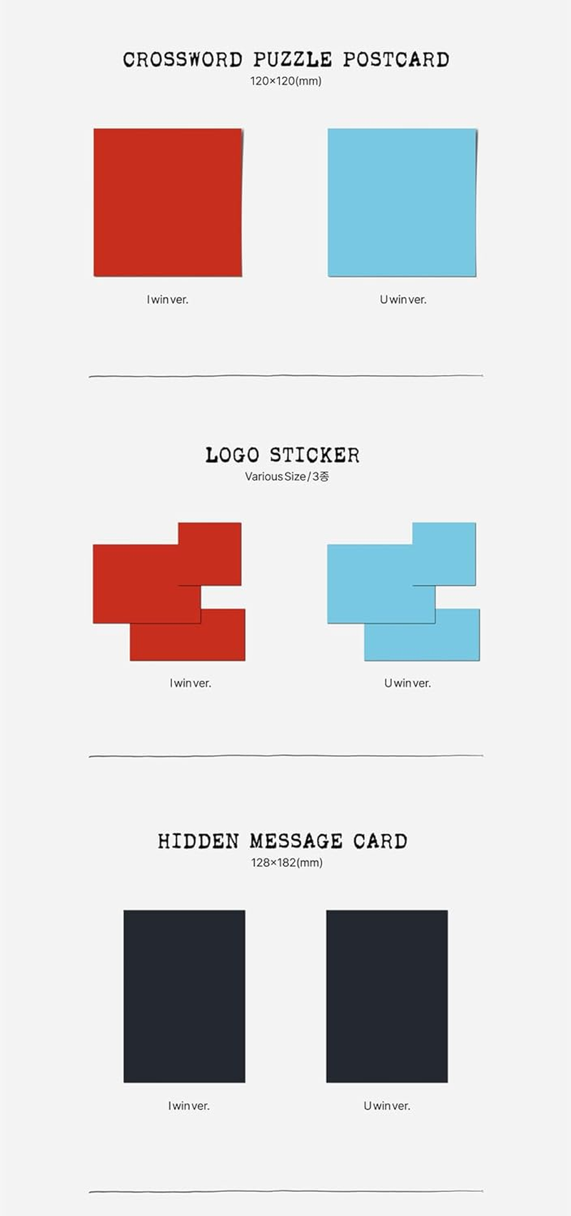 IU the Winning 6Th Mini Album Cd+Photobook+Accordion Photocard+Mugshot Photocard+Crossword Puzzle Postcard+Logo Sticker+Hidden Message Card+Photocard+Tracking Sealed (Set(I Win+U Win))