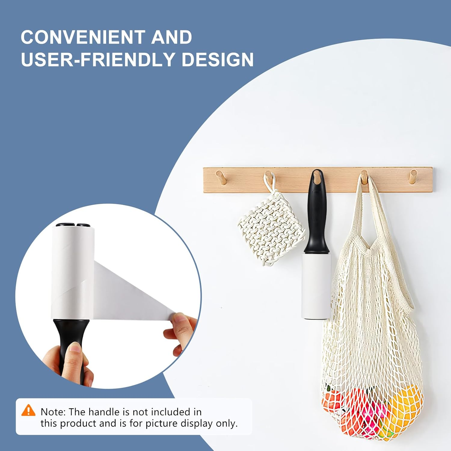 Vinabo Lint Refills, 6 Rolls of 60 Sheets Each, Total 360 Sheets, Extra Sticky Pet Hair Replacement Rollers for Clothes, Beds, Carpets, Pet Hair of Cats/Dogs image number 2