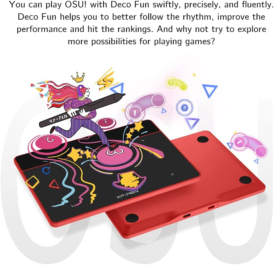 XP-PEN Deco Fun XS OSU Tablet Graphic Drawing Tablets 4X3 Inches Pen Tablet with Battery-Free Stylus (Black) image number 6