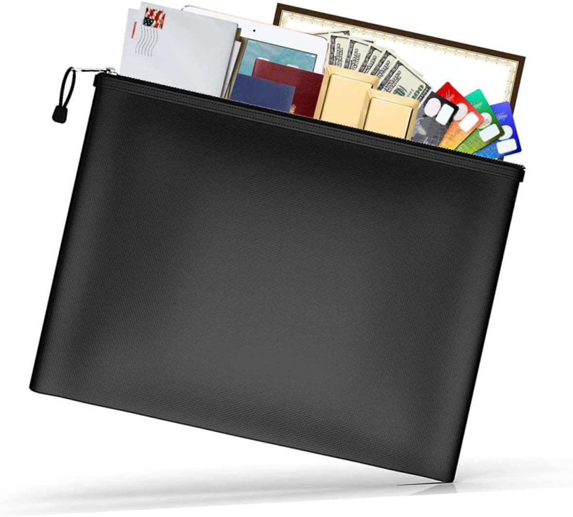 BUTIFULSIC Fireproof Waterproof Money Bag 29X20.5Cm Document Holder Zippered Important Document Storage for Home Office image number 4