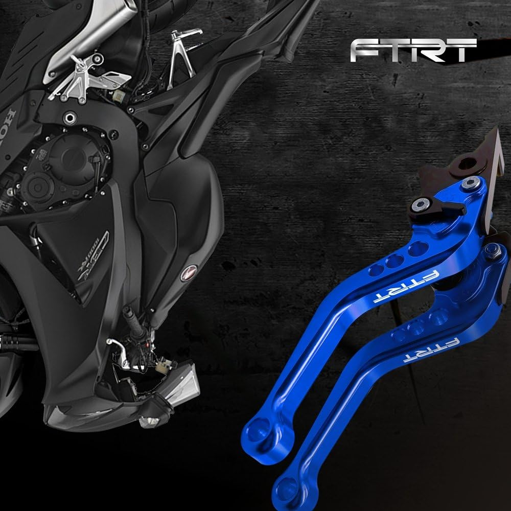 Short Brake Clutch Levers Compatible with MT-07 FZ-07 MT-09 FZ-09 2014-2020/ XJ6 Diversion 2004-2015/ FZS1000 FZ1 FAZER 06-15/ FZ6R 09-15/ FZ8 2011-2015/ XSR700 XSR900 16-19: Blue - Blue image number 6