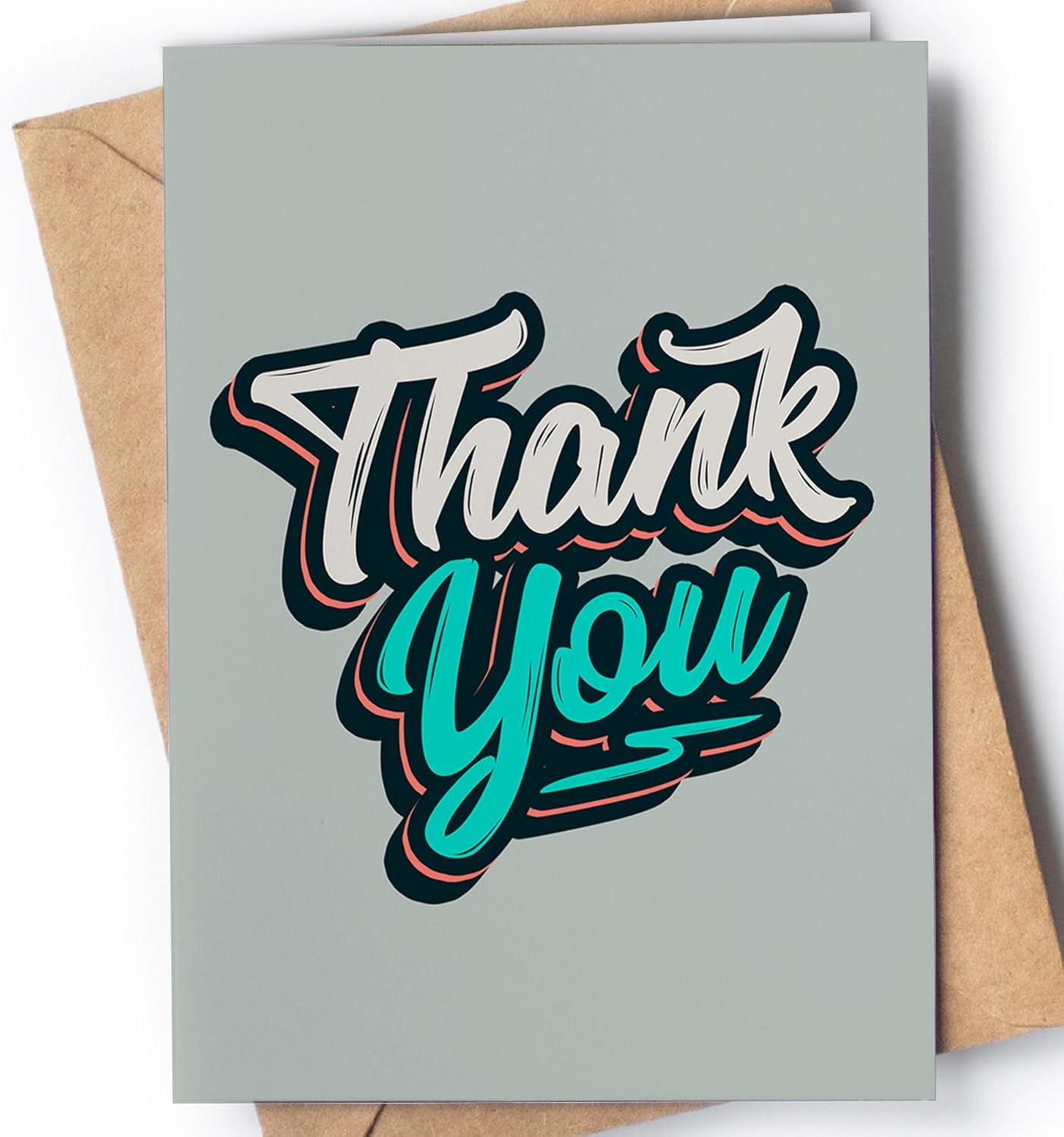 Individual Thank You Card with Envelope for Any Occasion | Awesome Present Idea to Show Gratitude for Her or Him | Perfect Card to Say Thank You to a Family Member, a Member of Your Staff or a Friend image number 1