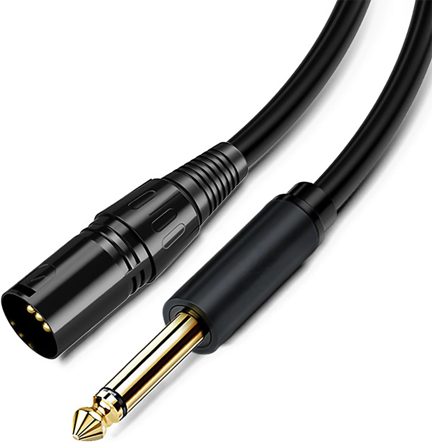 XMUXI XLR Male to 1/4 Inch Unbalanced Microphone Cable, Mono TS 6.35Mm to Male XLR Audio Cable Interconnect Mic Cord (3 Meters) image number 3