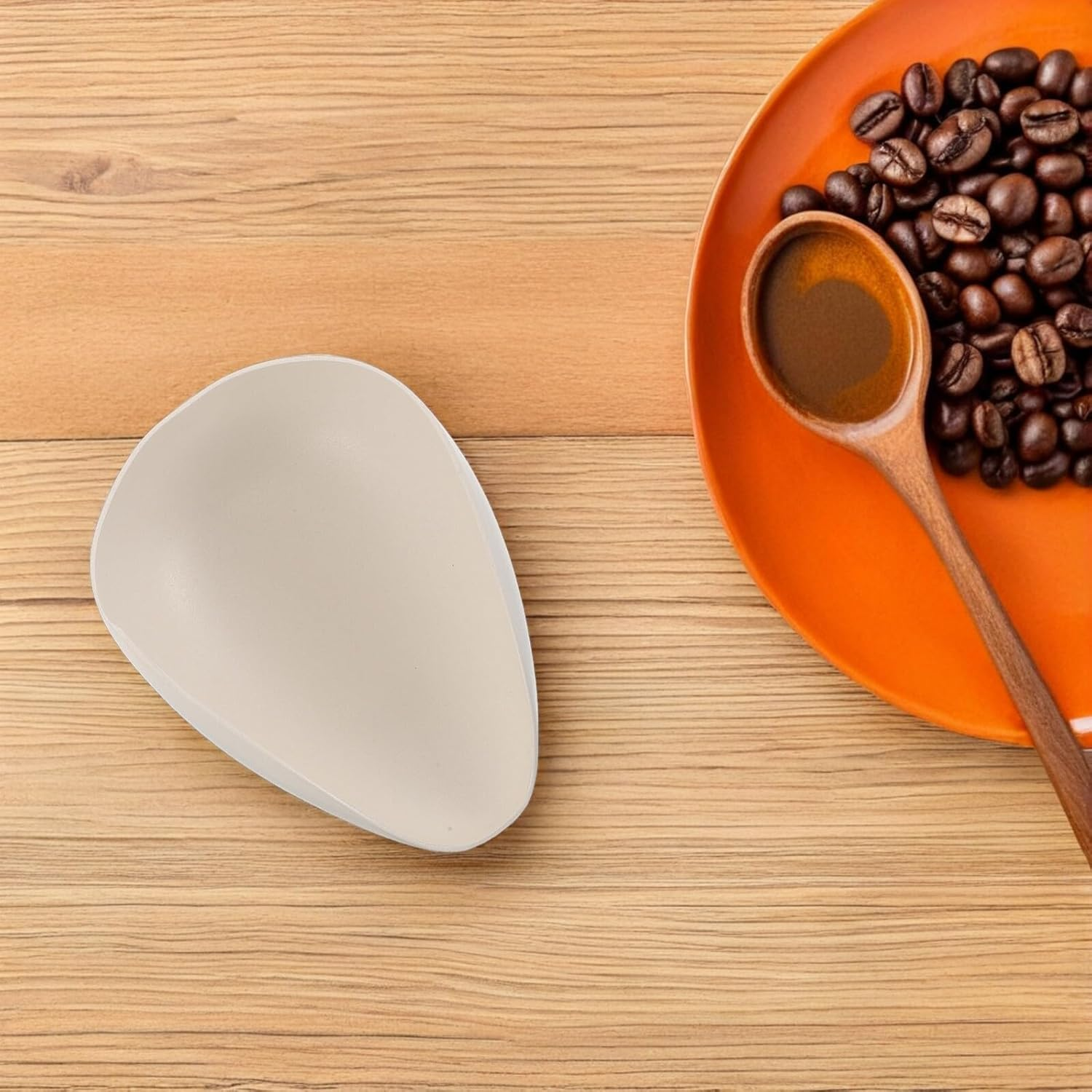 OFFSCH Stainless Steel Coffee Bean Dosing Tray White 40G Capacity Coffee Weighing Pan Portable Suitable for Chinese Tea and Kitchen Measurement image number 3