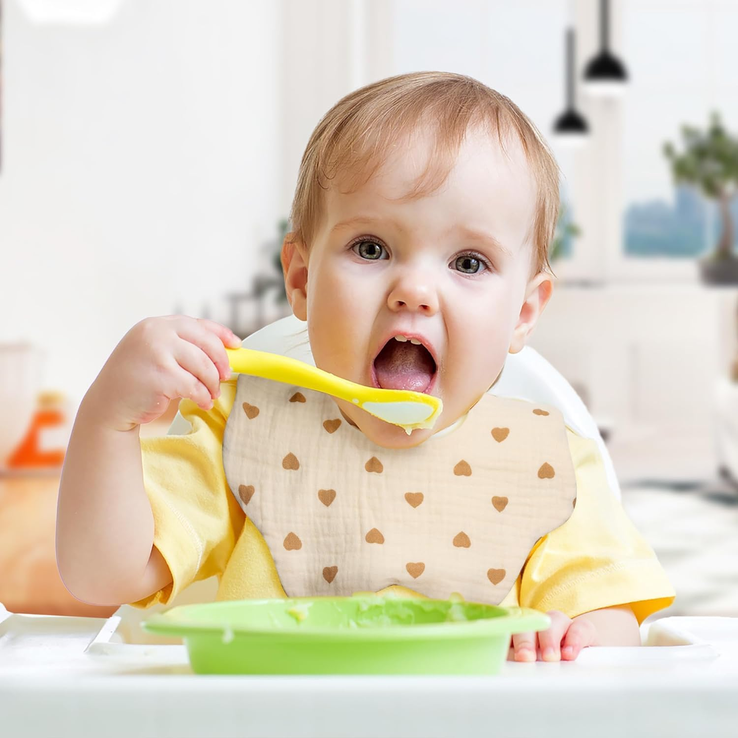 ZONEY Baby Drooling Bibs, 5Pcs Cotton Bandana Drool Bibs for Girls, Adjustable Teething Bibs, Scarf Burp Cloths, Toddler Bibs, Dribble Bibs