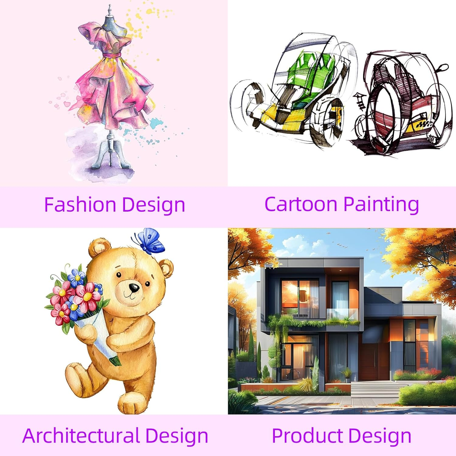 K.CINE 80 Colors Alcohol Markers for Adult Coloring Books, Dual Tip Art Markers with Brush Tip & Chisel Tips for Coloring, Illustrations, Drawing, Sketching with Carrying Case image number 7