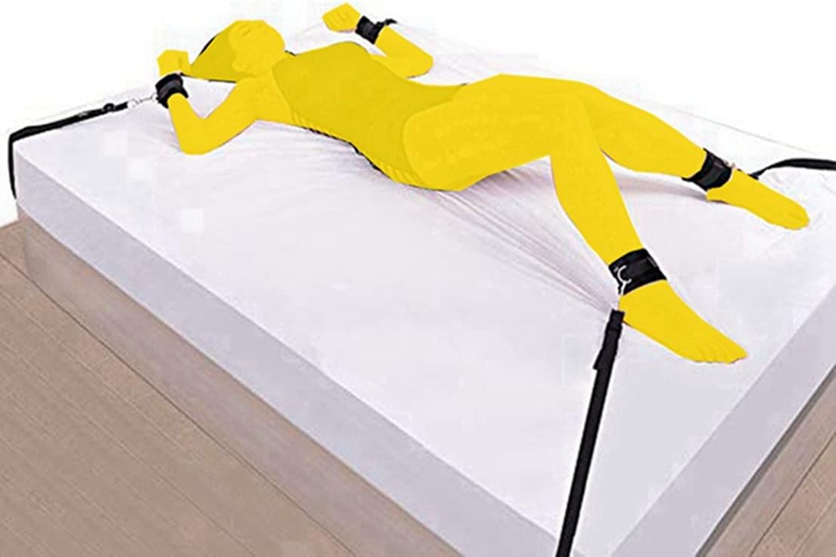 Bed Restraint Kit for Couple under King Bed Sex Tie Downs for Adults Couples Hand Leg Cuffs Ankle Wrist Restraints Sex Bondaged Bed Frame Straps Sexy Accessories for Bedroom Toys Women'S Hoodies image number 4