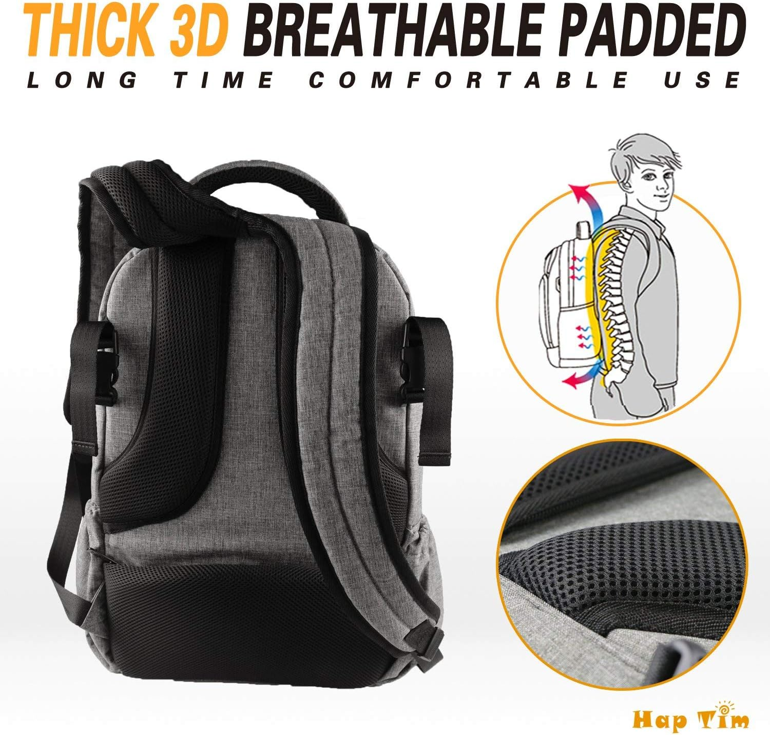 Haptim Multi-Function Large Baby Diaper Bag Backpack W/Stroller Straps-Insulated Bottle Pockets-Changing Pad,Stylish & Durable image number 1