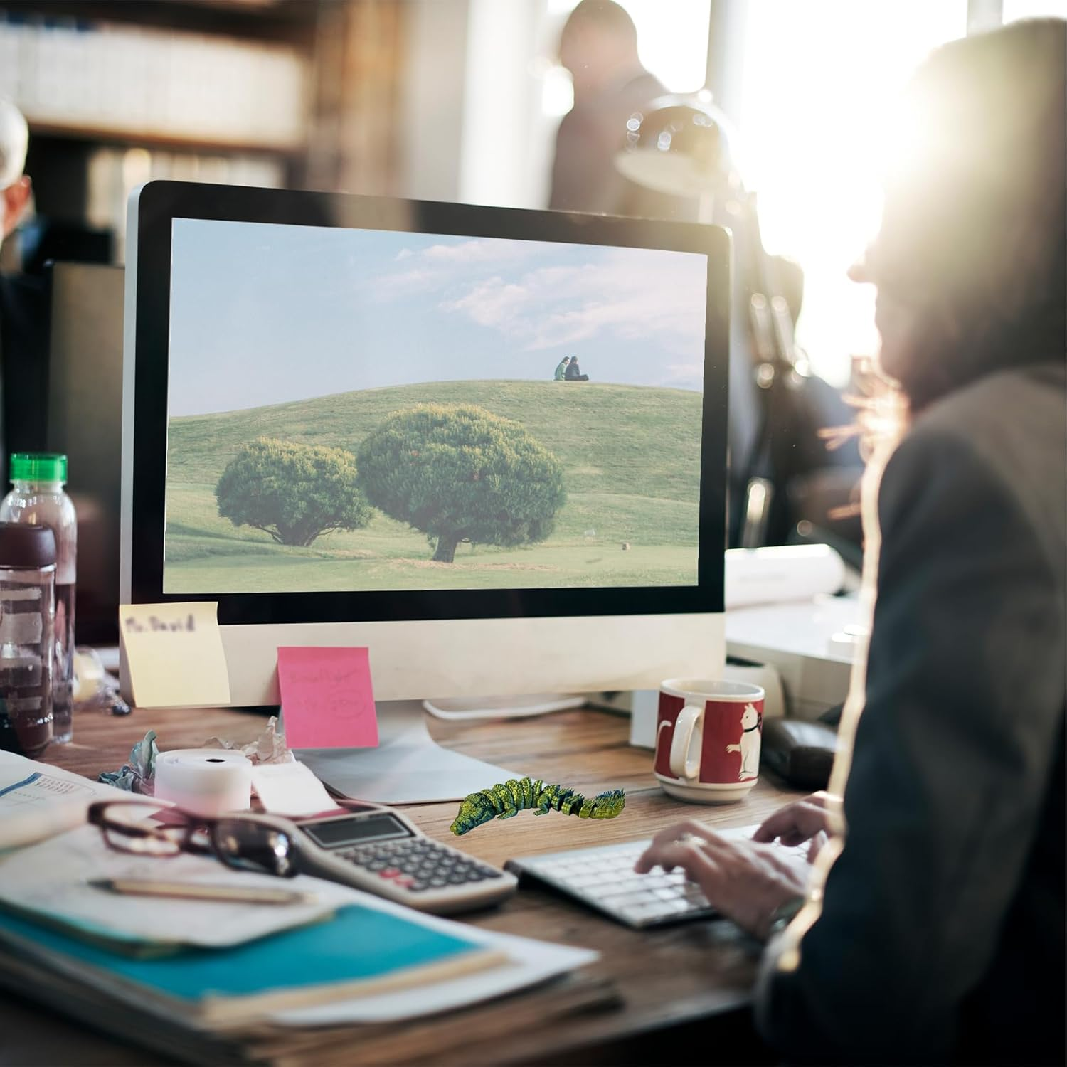 3D Printed Crocodile, 3D Printed Animal Toys for Desktop Decorations, Fidget Toys, Prank Prop (21Cm/8.26In, Blue Green) image number 5