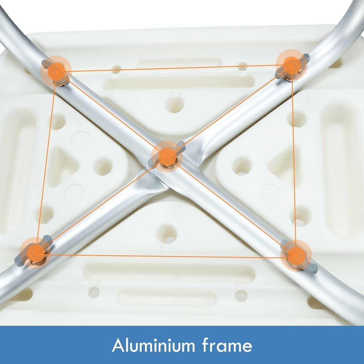 Shower Chair Bathroom Stool Shower Bench Tub Bath Seat with Padded Armrest for Elderly Disabled Height Adjustable image number 1