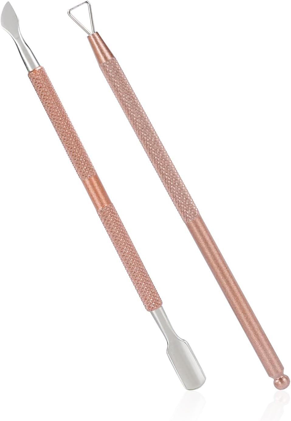 2PCS Cuticle Pusher and Cutter with Storage Case,Professional Cuticle Pusher Nail Polish Remover Stainless Steel Manicure Tool Set,Durable Pedicure Manicure Tools for Fingernails Toenails (Silver)