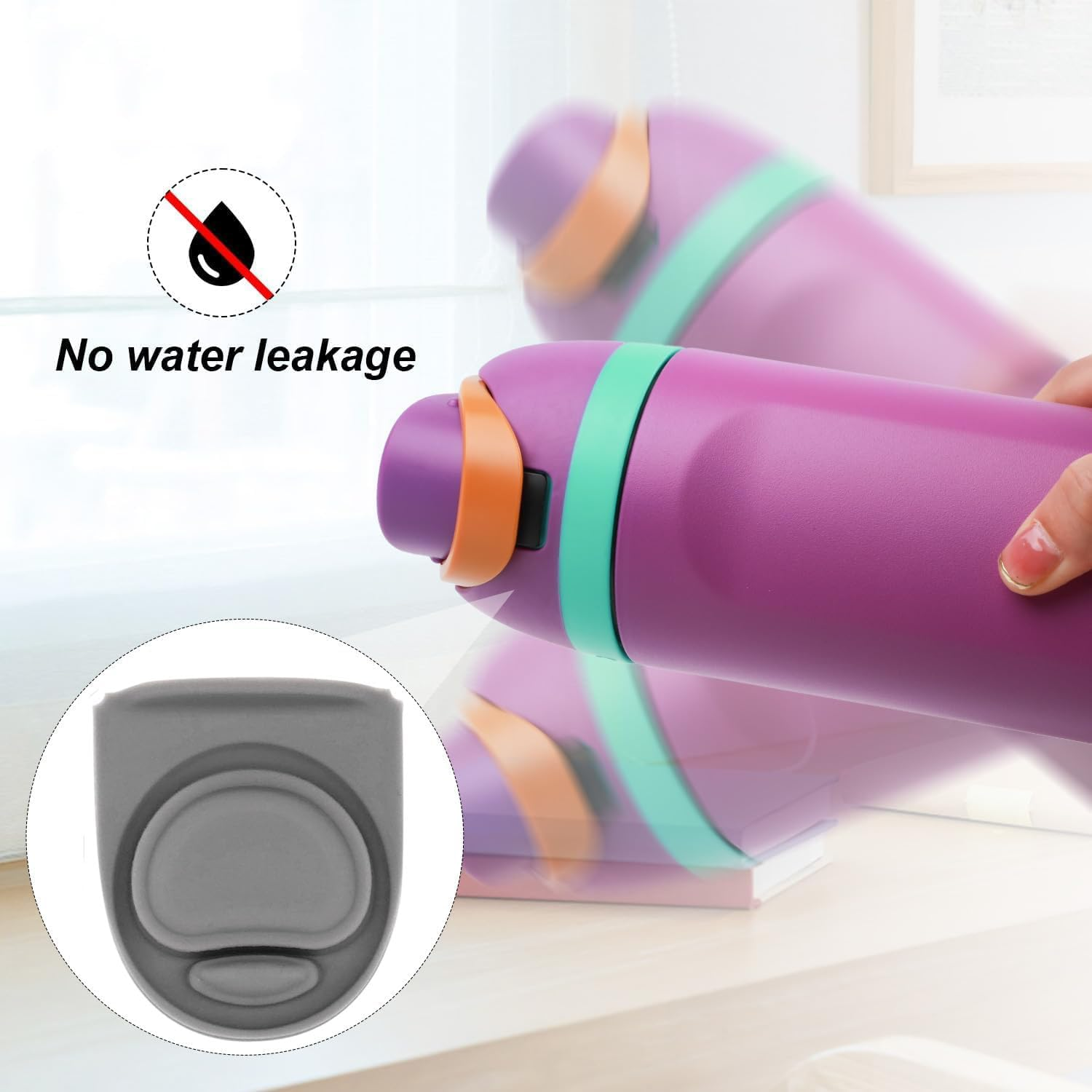 Silicone Seal Stopper Replacement, Mtxorvix 8Pcs for Owala Freesip Water Bottle Lid, Easy to Install And, Silicone Materials, Practicality, Compatible for anti Spill Lid Stopper image number 3