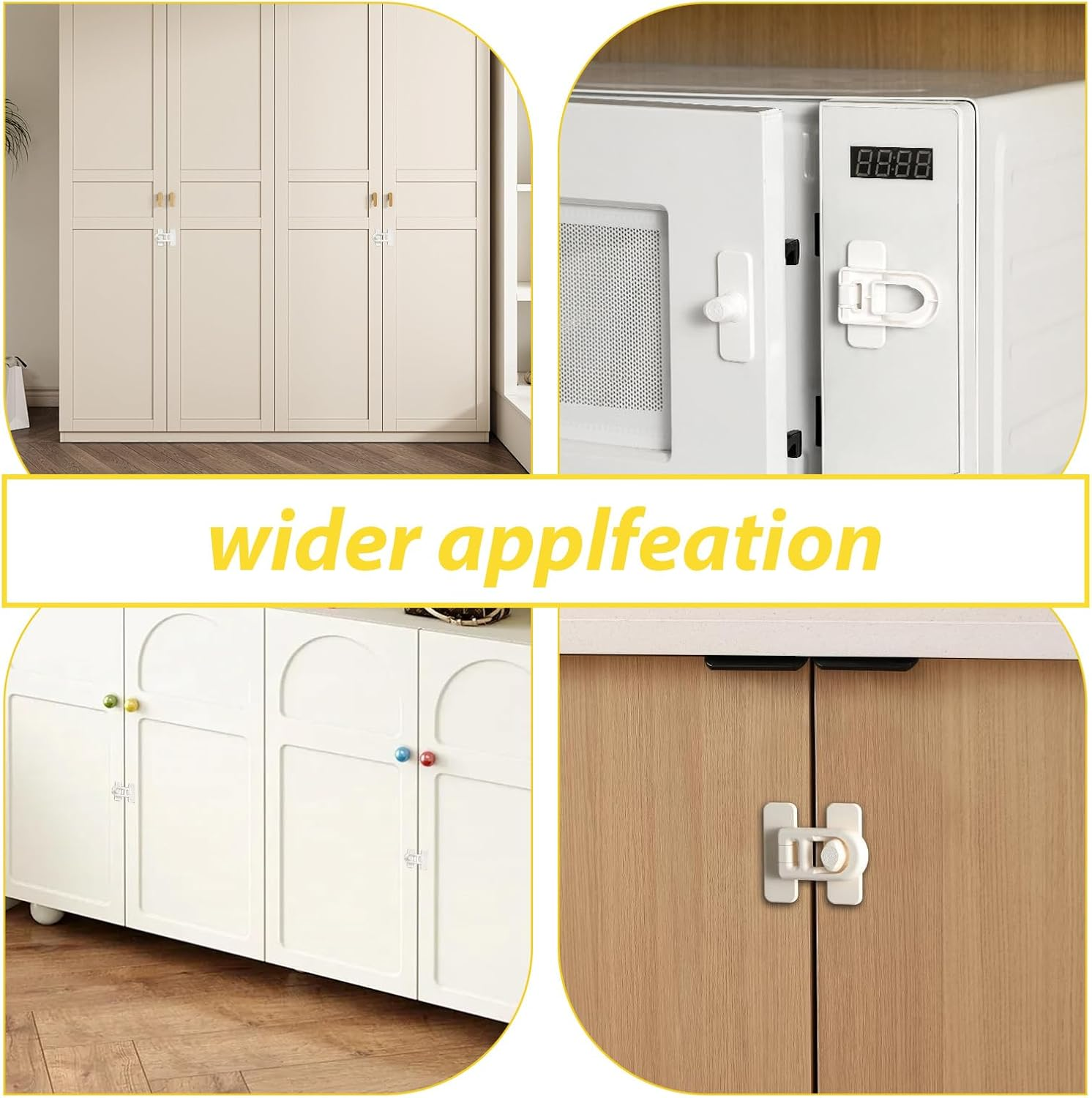 5 Pcs Baby Proofing, Heavy-Duty Child Safety Locks, Strong-Adhesive Baby Proof Cupboard Locks, Suitable for Cabinets, Fridges, Drawers, Ovens Toilets image number 6