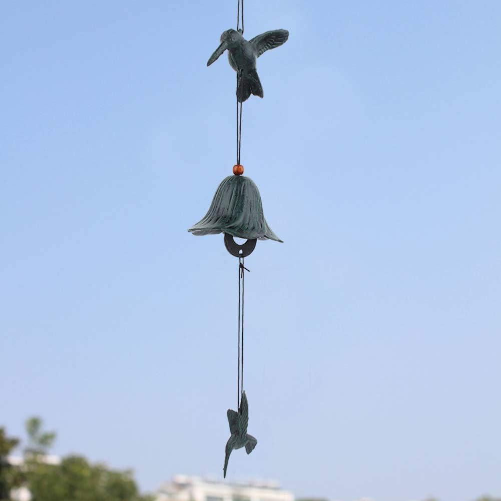 Haofy Wind Chimes,Metal Bird-Shaped Hanging Wind Chime Home Garden Backyard Decoration Ornament (Green) image number 6