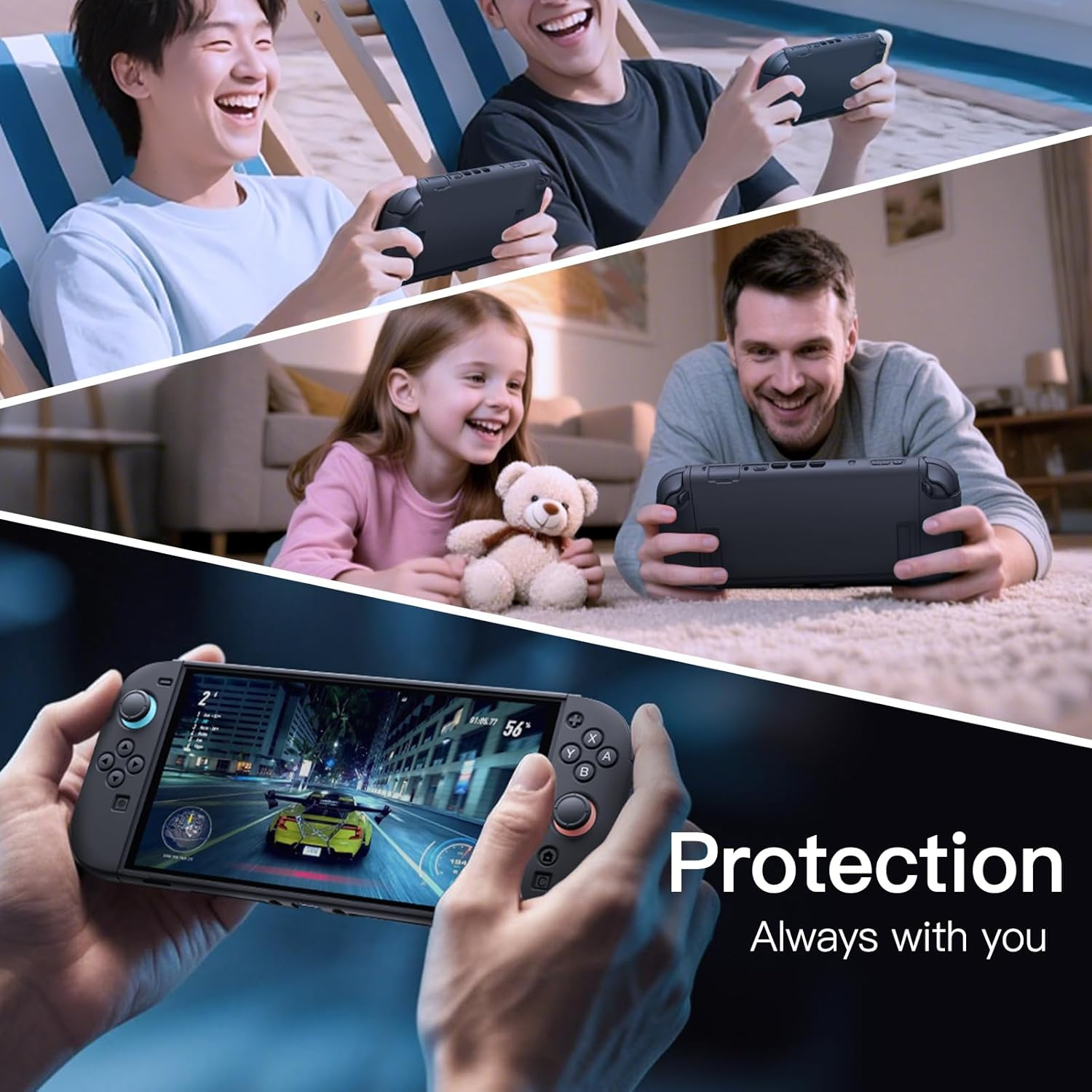 Jetech Slim Dockable Case for Nintendo Switch 2 (2025) 7.9 Inch, Soft TPU Grip Cover for Joy-Con Detachable, Matte Carrying Protective PC Back Shell, Anti-Scratch (Black) image number 5