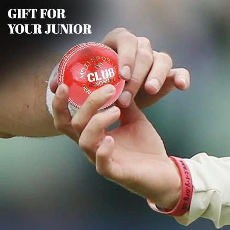 Junior Cricket Balls School Youth Leather Hard Balls Weight 4.75Oz Pack of 6 - Red image number 5