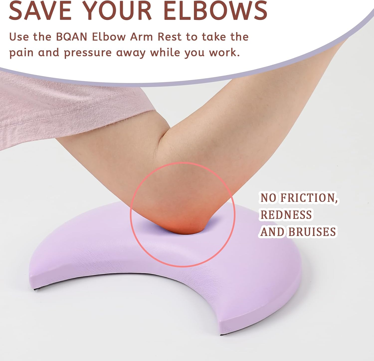 BQAN Nail Tech Elbow Rest, Soft Nail Arm Rest for Nail Tech Elbow Rest Pad Nail Tech Supplies (Purple)