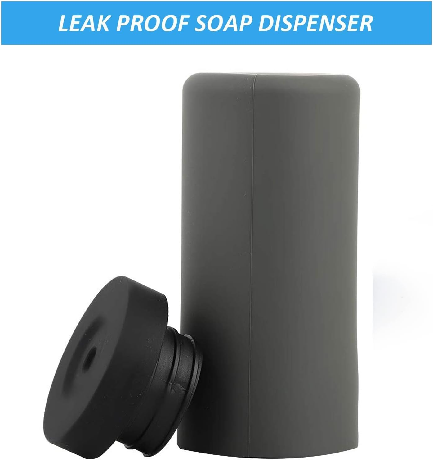 2 PCS Liquid Dish Soap Dispenser Squeeze Bottle,Silicone Squeeze Soap Dispenser Divided Bottle for Dishwashing Liquid,Conditioner Etc,Easy to Use,Easy to Refill Black & Gray image number 2