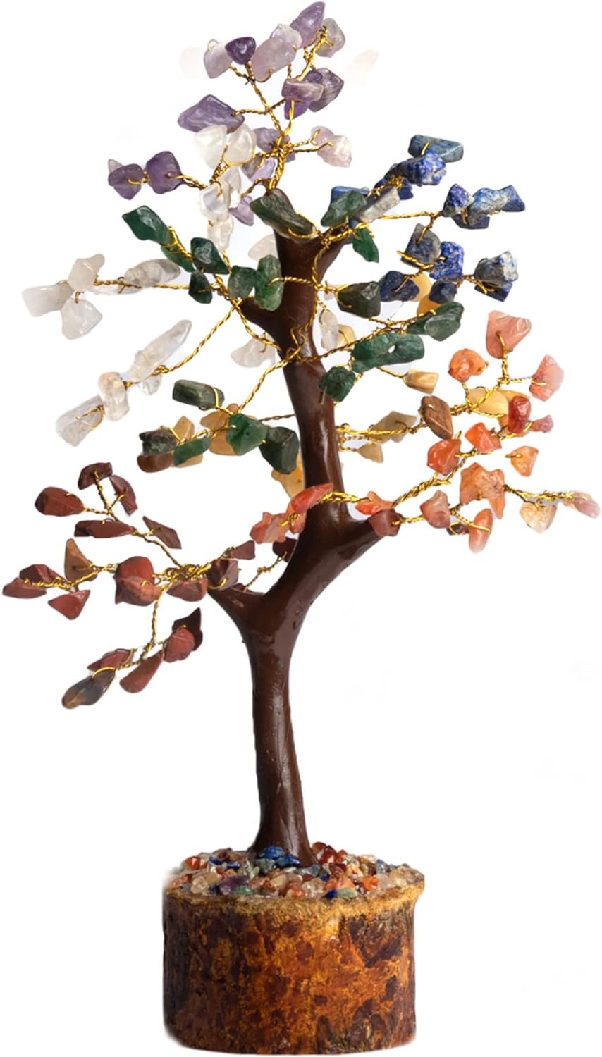 Crystal Tree for Home Decorations Crystals and Healing Stones Witchy Room Crystal Decor Tree Crystal Gifts Gem Tree Christmas Tree Stands for Real Tree (Multi Crystal Tree)