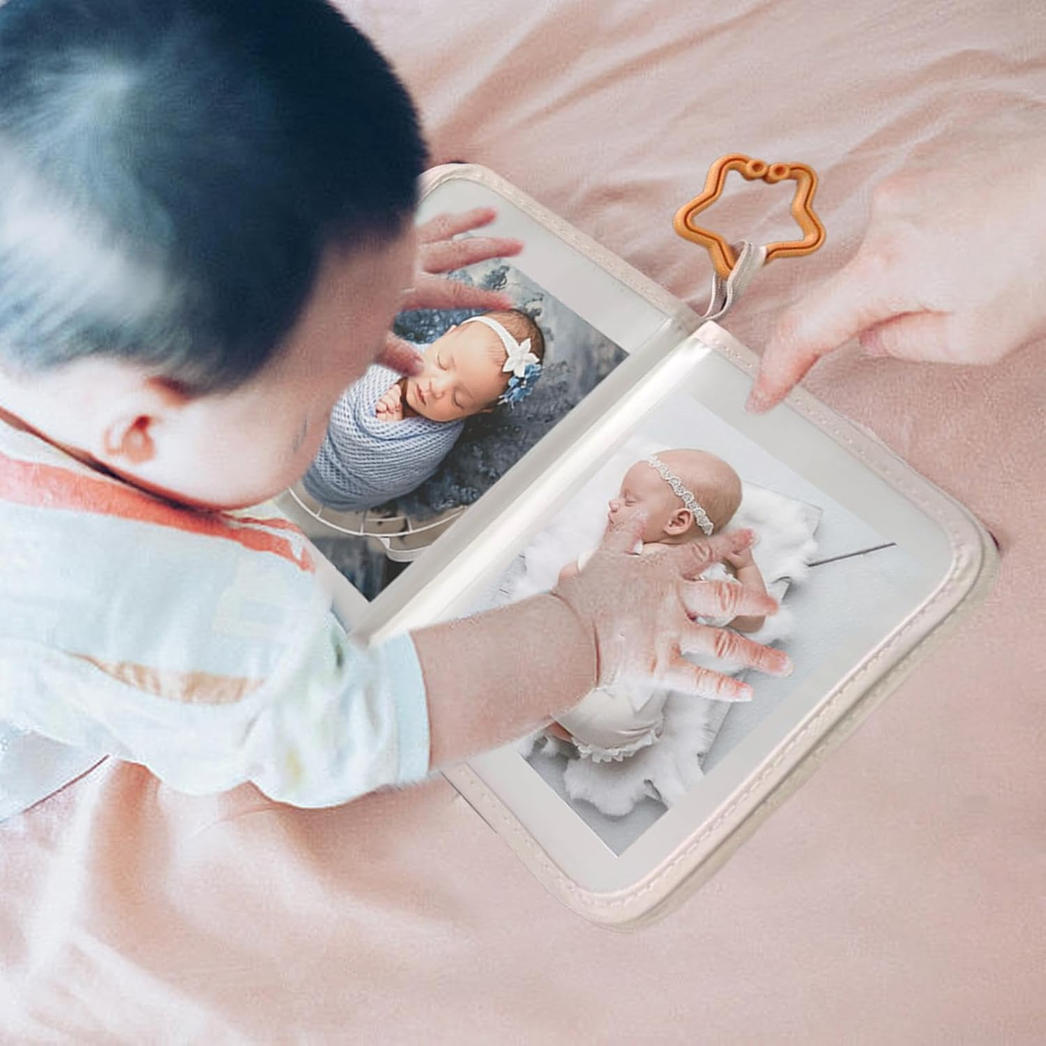 Photo Album for Baby | Soft Photo Albums in Bear Design | Multifunctional Portable Picture Album Book with Star Hook for Home Crib Stroller