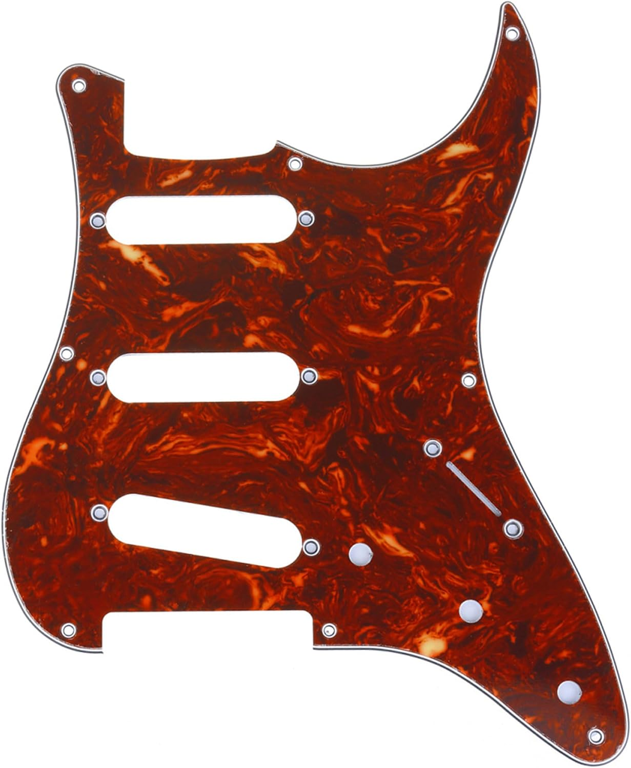 Musiclily Pro 8-Hole Guitar Strat Pickguard for JPN Fender Japan 57 Vintage Style Stratocaster, 1Ply White