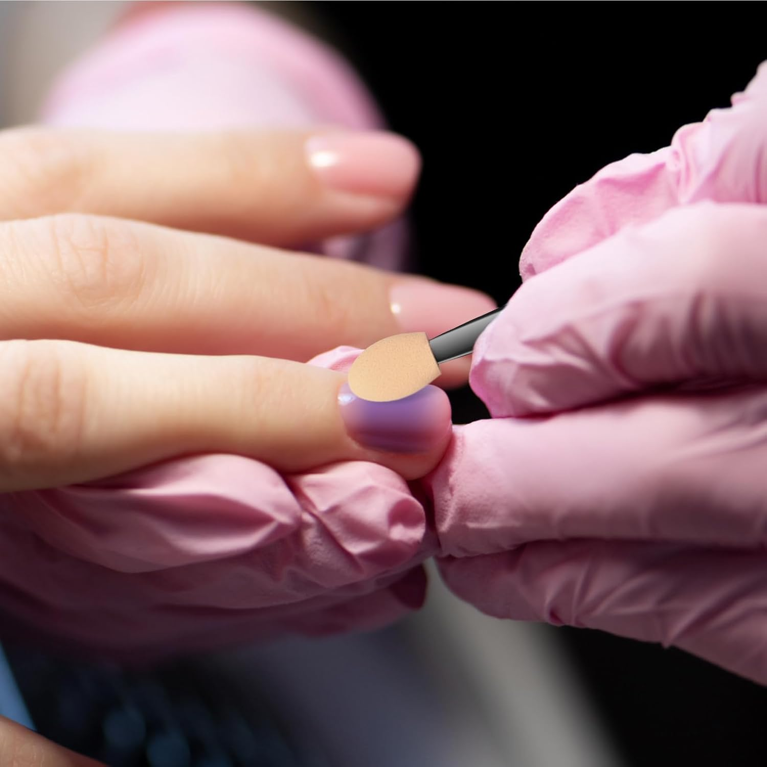 HAIKING Eyeshadow Brush, 100 PCS Dual Sides Eye Shadow Brushes for Nail Art, Makeup Tools(6.3 Cm/2.48 In) image number 1