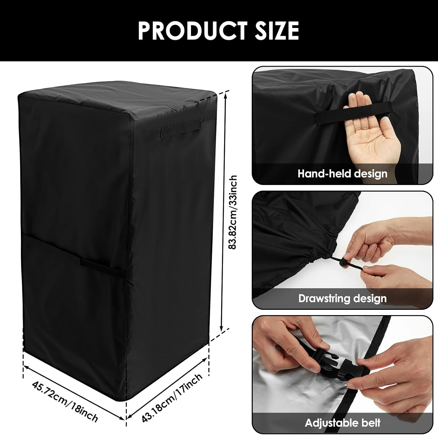 Smoker Grill Cover, Convenient Handles Waterproof Vertical Smoker BBQ Grill Cover with Handle for Outdoor Grill image number 1