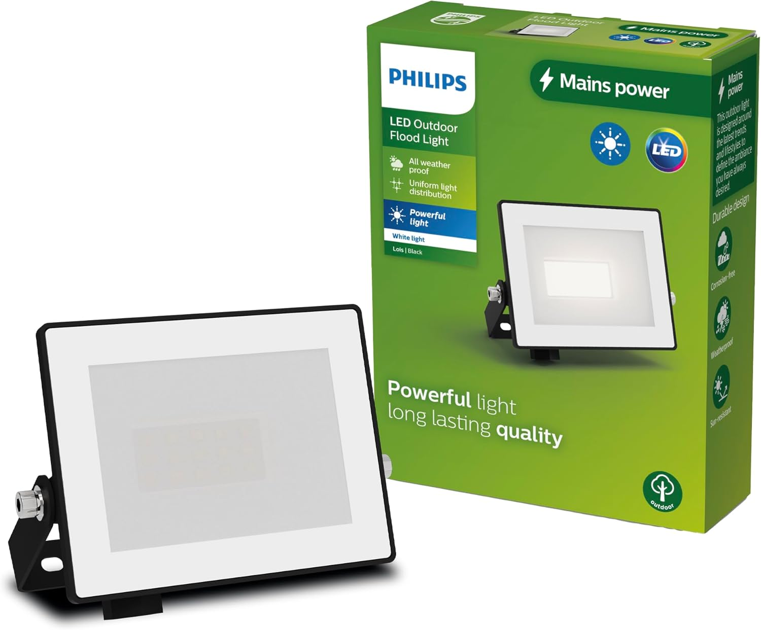 Philips Lois Outdoor Floodlight, 20 W, 3000 K, Black​ image number 4