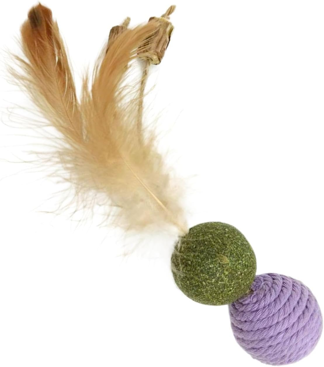 Furtryvl Interactive Cat Toy with Feather - Catnip Kitten Toy - Pet Training Tool for Boredom and Stimulating, Interactive Kitten Playing Ball