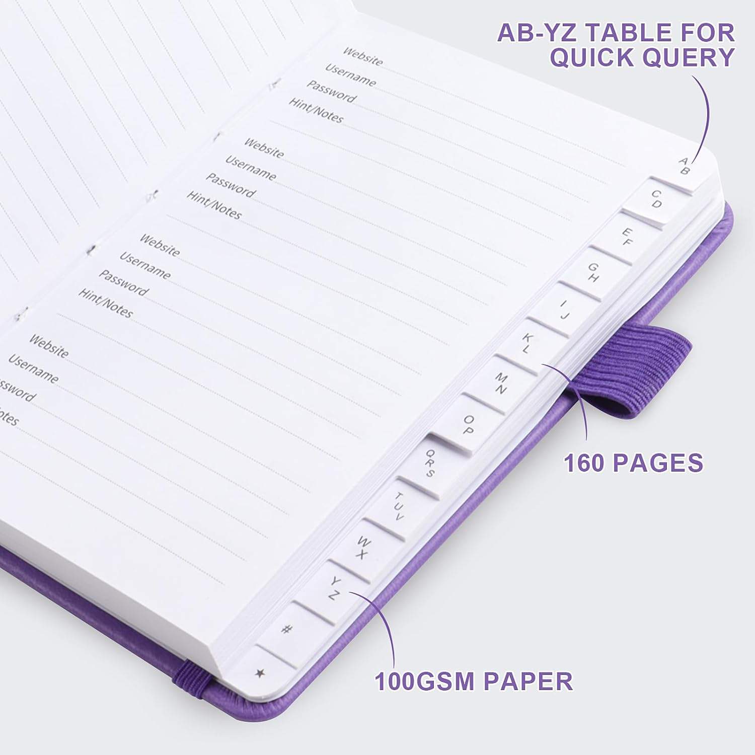 A6 Password Book Alphabetical with Tabs, Password Book for Seniors, Password Keeper Book for Computer and Website Login(Rose Gold) image number 6