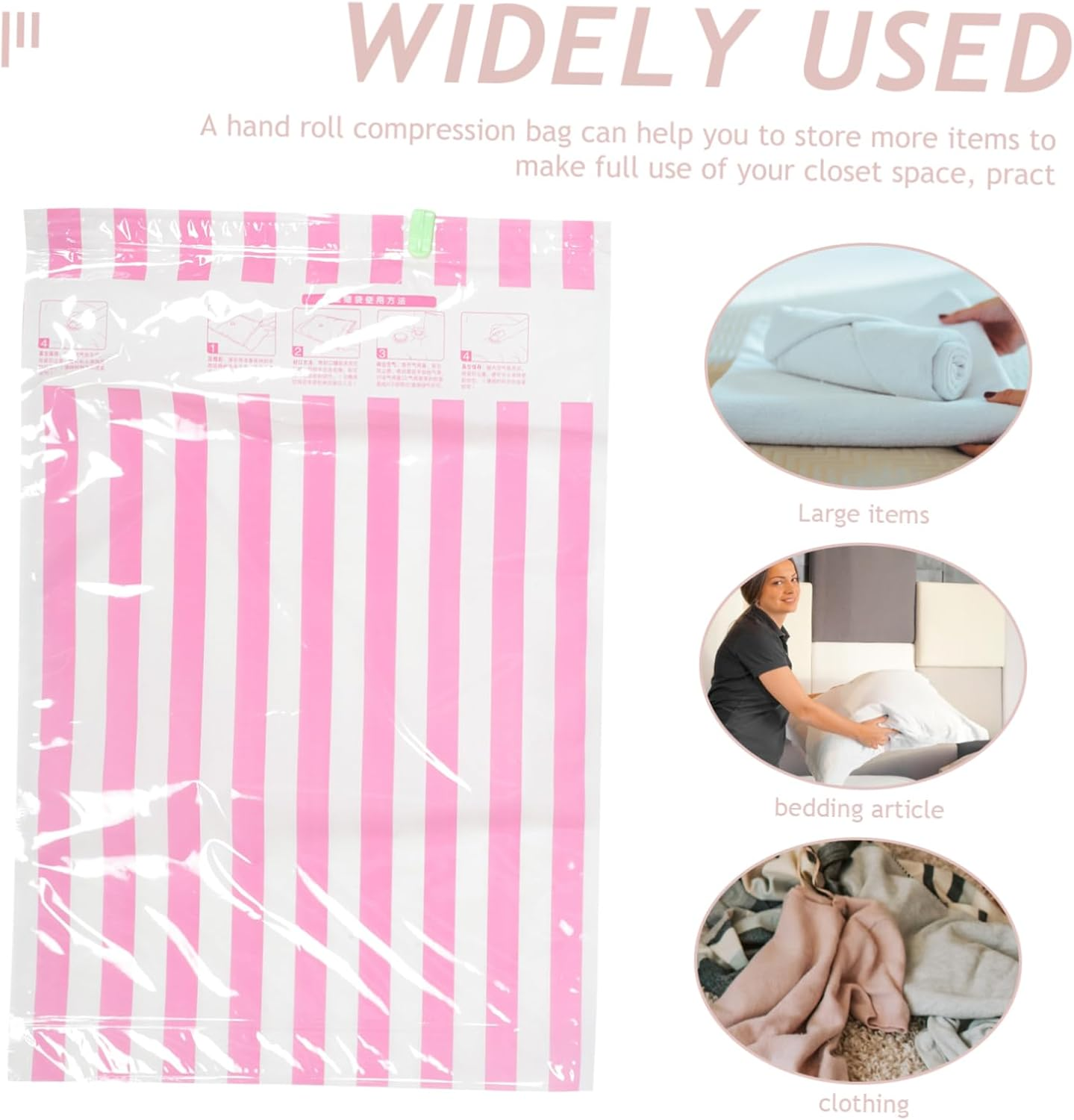 STOBAZA 10Pcs Vacuum Compression Bags for Travel Space Saving Storage Bags Packing Compression for Clothes Garment Travel Clothes image number 5