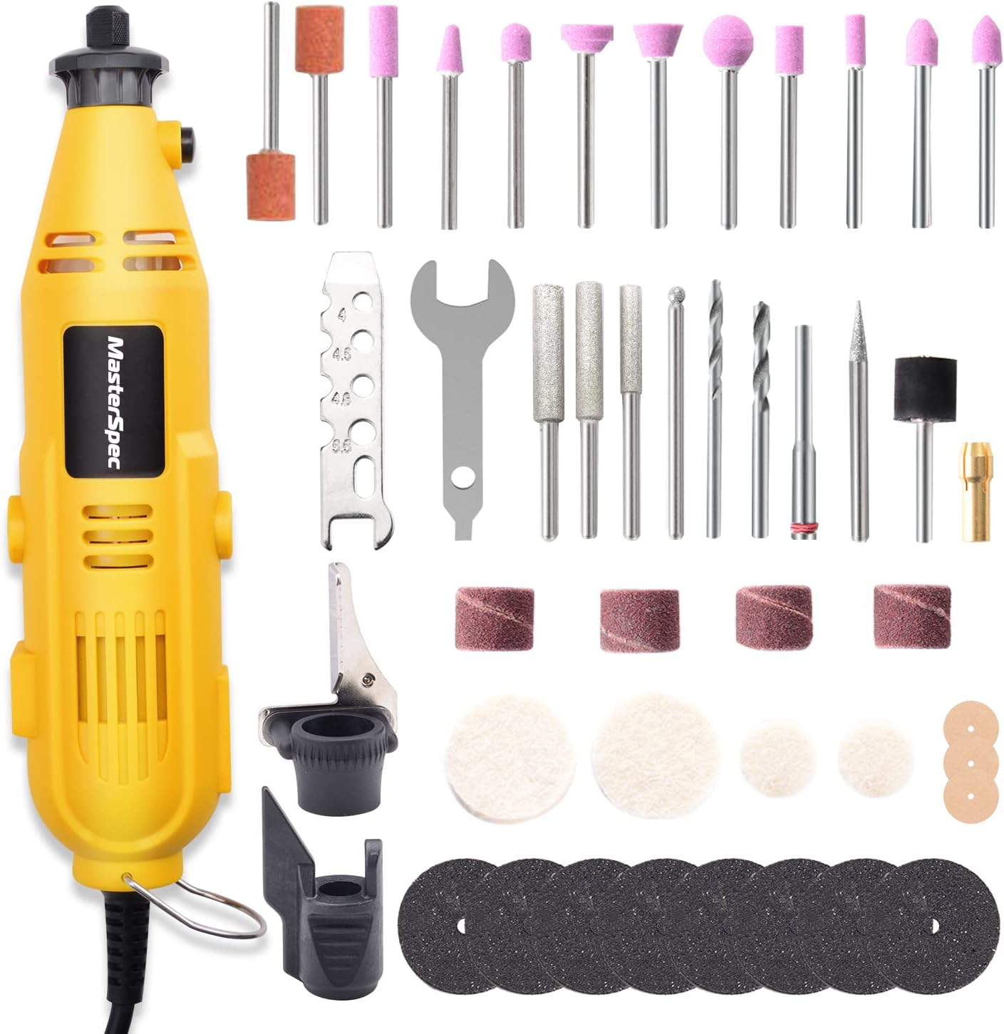 Masterspec Rotary Tool Kit Grinder Polisher Knife Chainsaw Sharpener Multi Acces image number 4