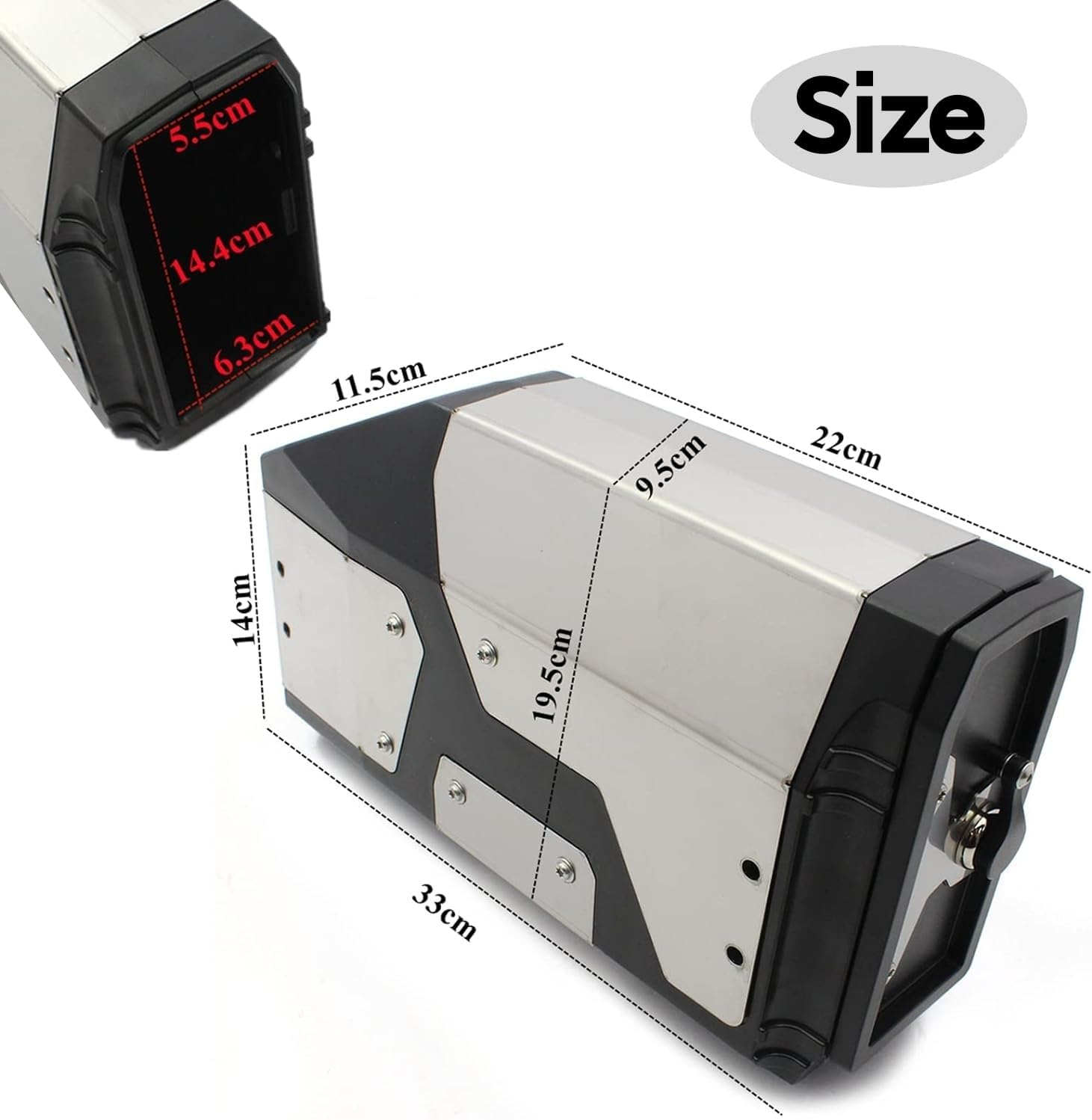 Motorcycle Tool Box,Stainless Steel Gear Tool Box Waterproof Side Boxes Compatible with BMW R1250GS/ADV R1200GS/ADV (Silver) image number 3