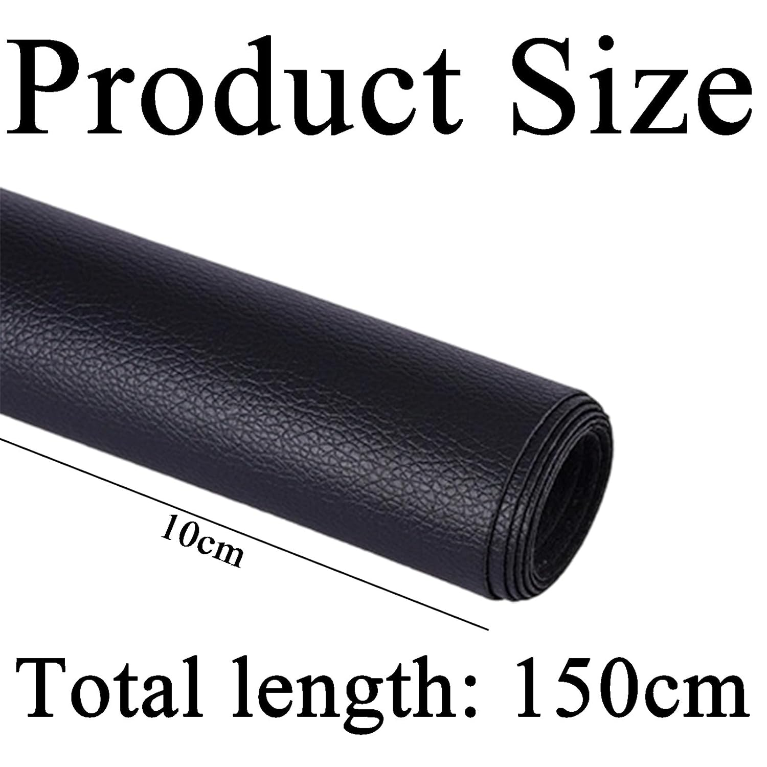 2 Rolls Repair Patch, 10X150Cm Self Adhesive Patch for Furniture, Car Seats, Sofa, Couch, DIY Leather Repair Kit, Black