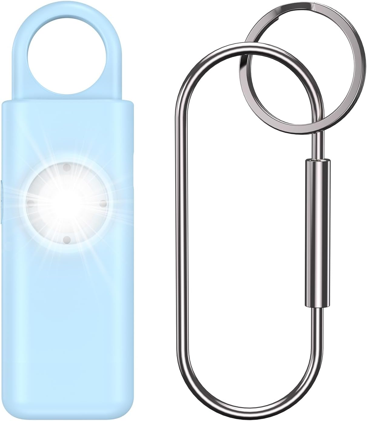 AMIR Personal Alarm Keychain for Women Safety - Loud 130 Db Siren with Strobe Light and Carabiner - Helps Women, Children, Men, Seniors, Elderly Emergency Call (Blue)