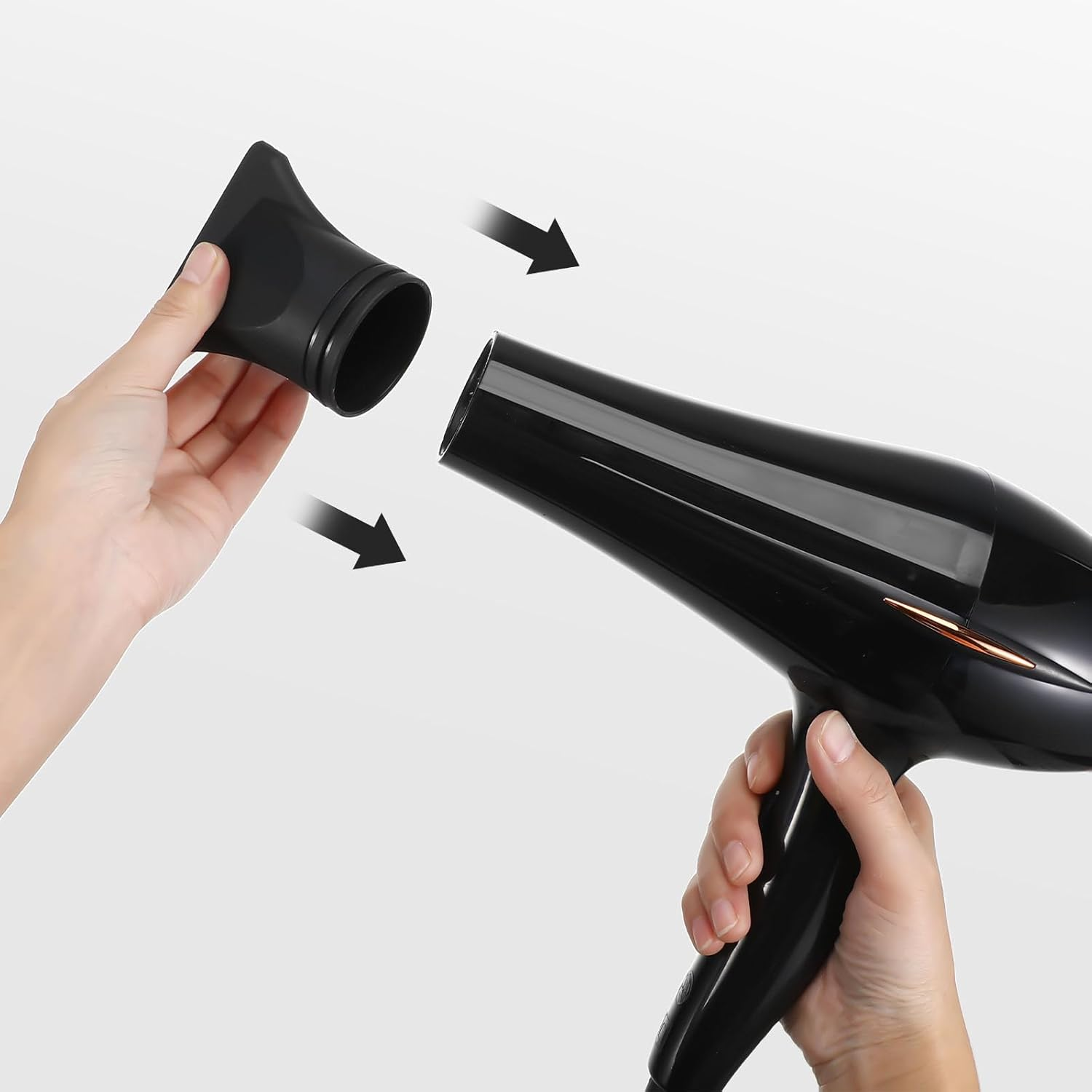 2Pcs Professional Hair Dryer Nozzle Diffuser Cap for Blow Dryer Black Plastic image number 2