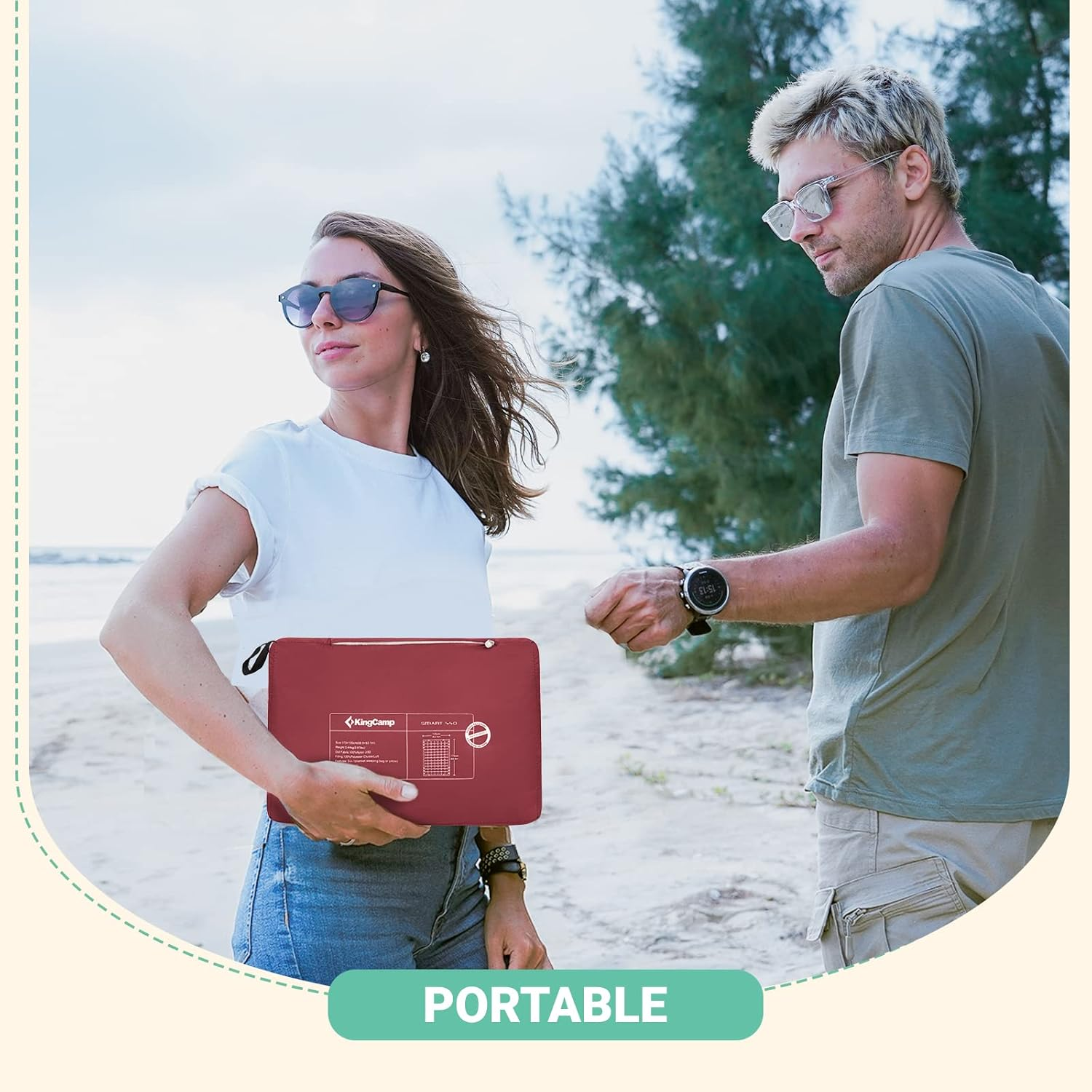 Kingcamp down Camping Blanket - Packable Lightweight Travel Blanket for Cold Weather Backpacking, Compact & Water Resistant & Warm Airplane Quilt 69X53 Red image number 6