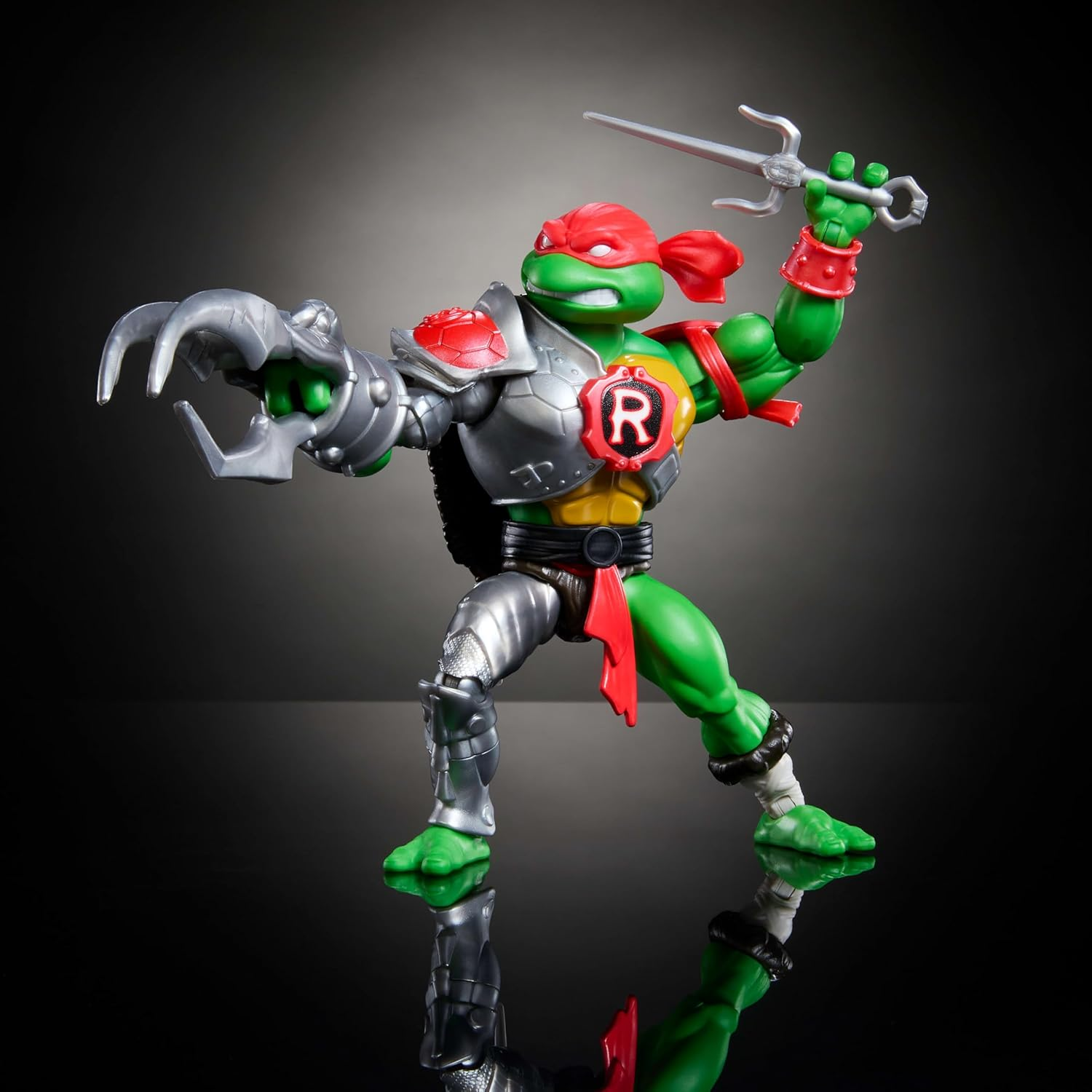 Masters of the Universe Origins Turtles of Grayskull Raphael Reptile Wars Posable Action Figure, Teenage Mutant Ninja & Motu Crossover Hero Raph Toy image number 2
