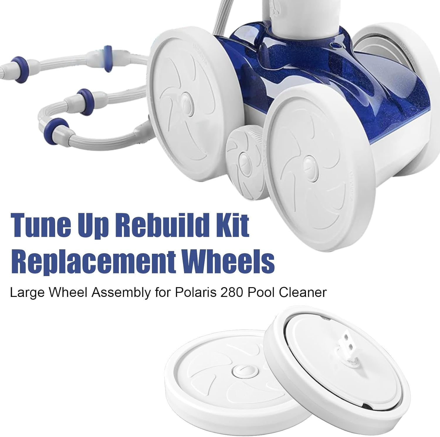 Lyreh Pool Cleaner Wheels Replacement Parts, Includes C16 Pool Cleaner Idler Wheel with Ball Bearing C60 Screw C55 and Washer C64, Large Wheel Assembly, Rebuild Kit for Polaris 180/280 image number 1